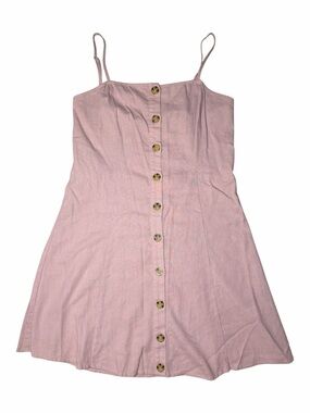 Pink Button-Front Sundress